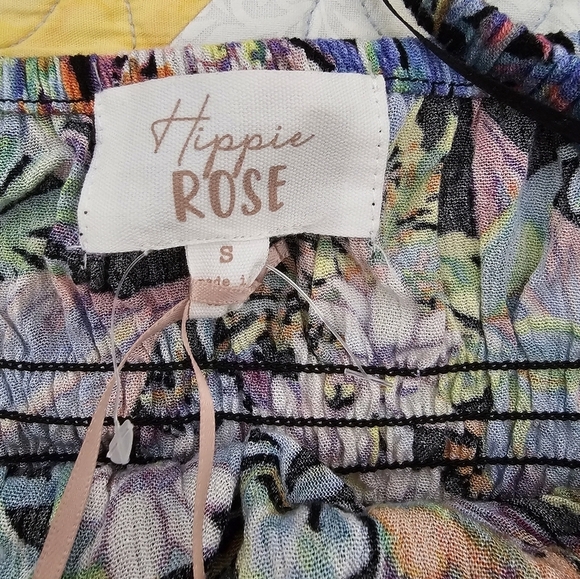 Hippie Rose Black Floral Cropped Tank Women's Size Small NWT - Picture 7 of 8